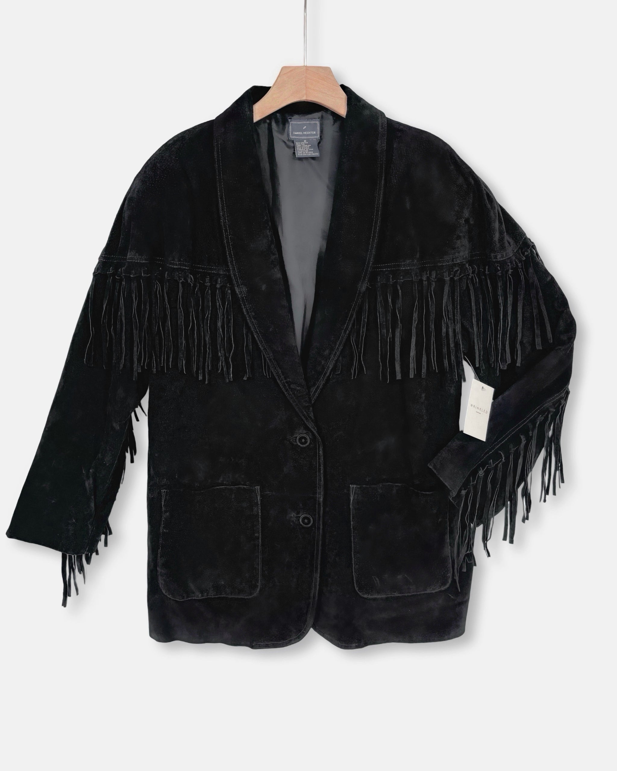 L Vintage Suede Fringe Leather Jacket