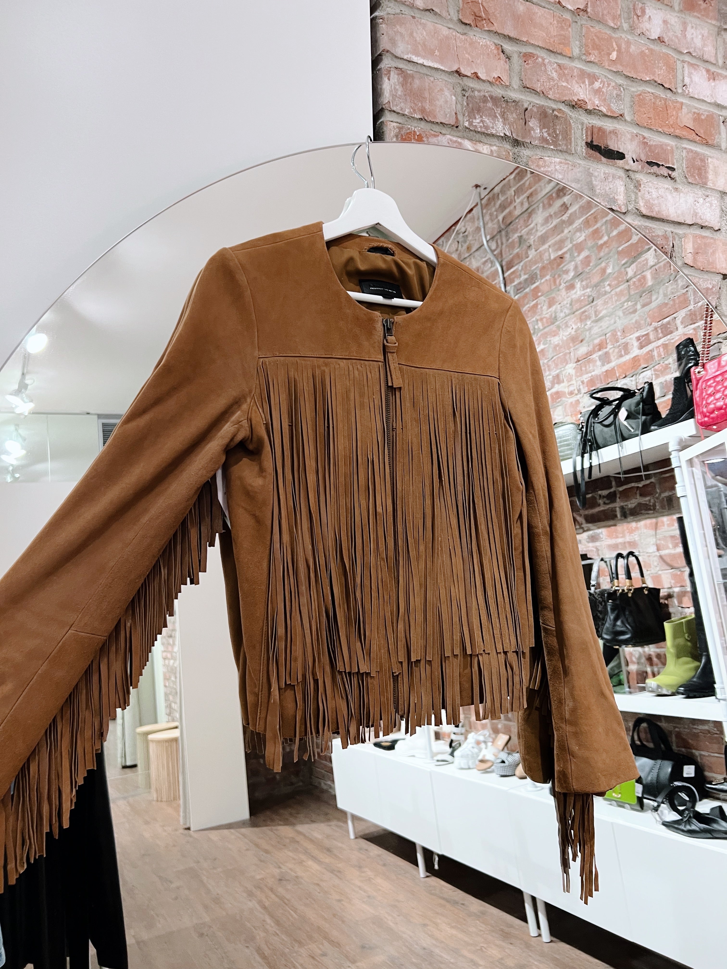 Denna Fringe Suede Jacket – WRINKLED